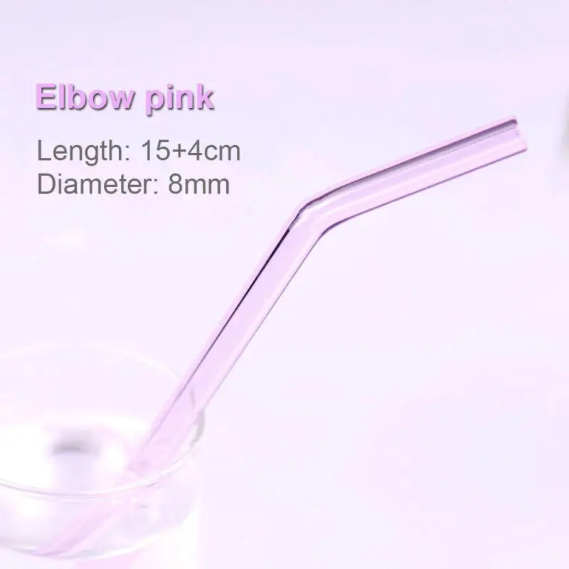 Rainbow Color Reusable High Temperature Resistant Glass Drinking Straws Bent Drinking Straw Milk Drinkware Bar Party Accessory