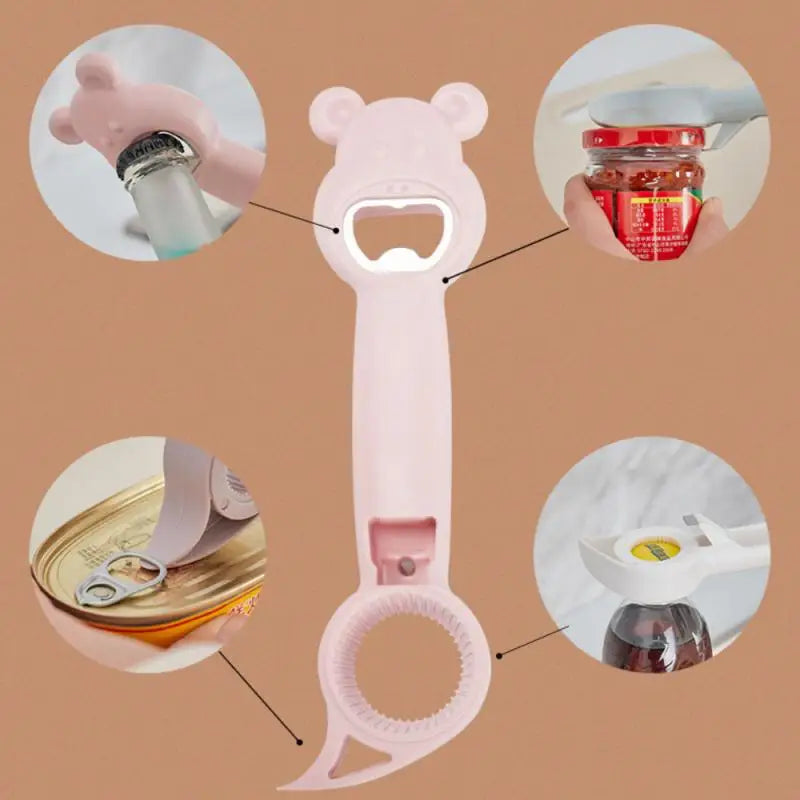 4 In 1 Lids Off Jar Opener, Bottle Opener, Ideal For Seniors & People Suffering From Arthritis - Multipurpose Kitchen Openers