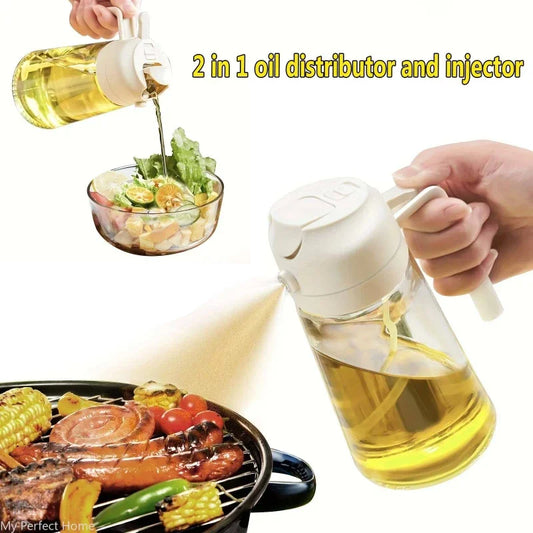 2in1 500ml Plastic Spray Oil Sprayer Bottle Spray Oil Dispenser Oil