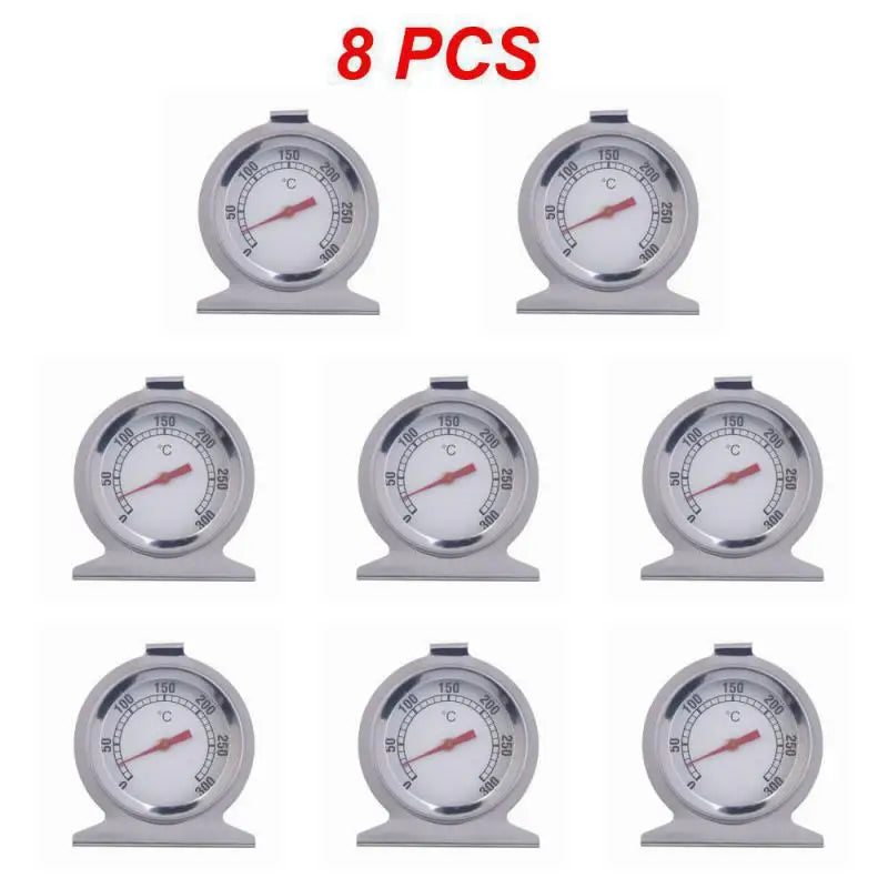 1~8PCS Stainless Steel Oven Thermometer Food Meat Grill Cooking Mini Dial Stand Up Temperature Gauge For Oven Cooker Kitchen