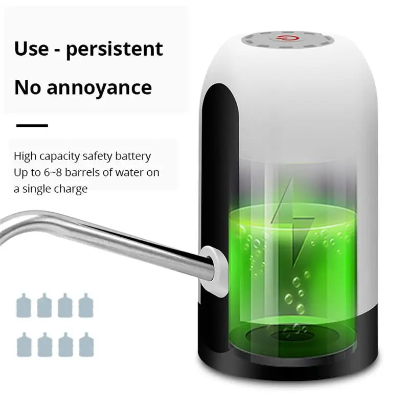 1pc Black/White Automatic Water Bottle Pump USB Charging Water Pump One Button Automatic Switch Of Water Dispenser