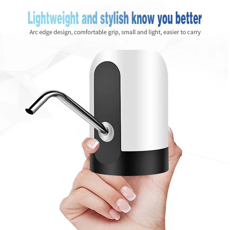 1pc Black/White Automatic Water Bottle Pump USB Charging Water Pump One Button Automatic Switch Of Water Dispenser