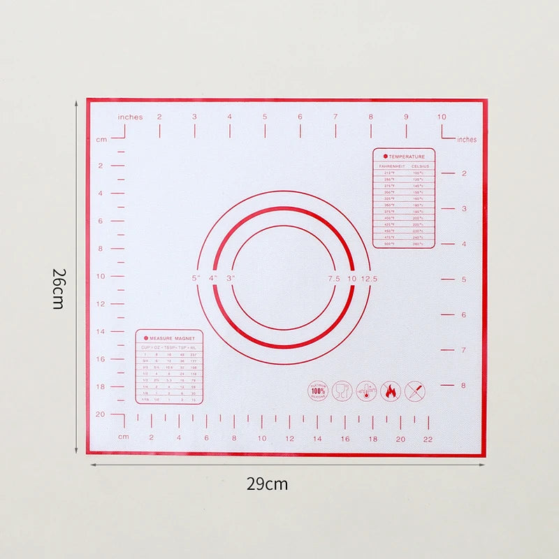 60/50/40cm Silicone Pad Baking Mat Sheet Kneading Dough Mat For Kitchen Rolling Dough Pizza Large Dough Non-Stick Maker Holder