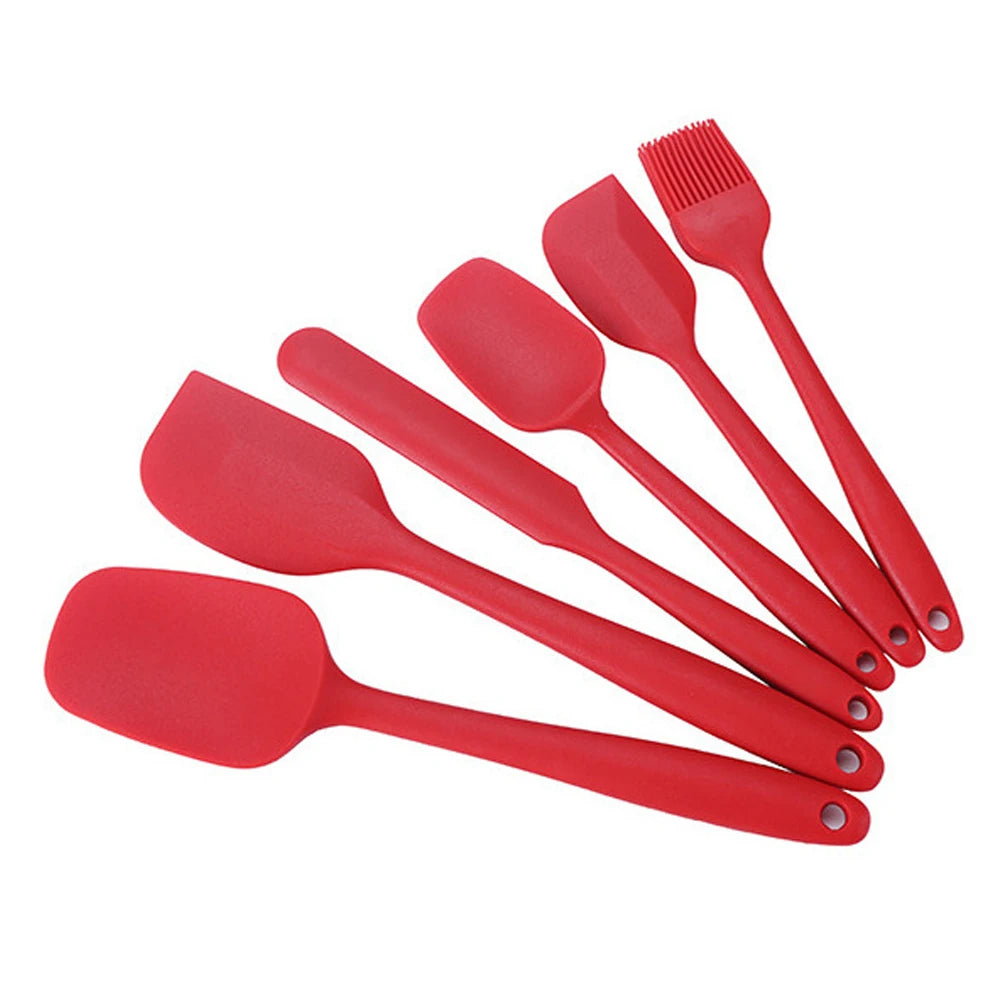 6 Pieces Silicone Spatula Set Food Grade Non Stick Heat Resistant Spatulas Turner for Cooking Baking Mixing Baking Tools